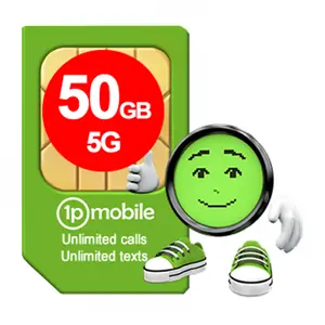 1pMobile Prepay 50GB data a month with unlimited UK calls + texts SIM