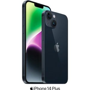 Apple iPhone 14 Plus 5G Dual SIM (128GB Midnight) at £110 on Standard 5GB (36 Month contract) with Unlimited mins & texts; 5GB of 5G data. £42 a month. Includes: Apple Wireless AirPods (White)