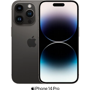 Apple iPhone 14 Pro 5G Dual SIM (512GB Space Black) at £75 on Standard 5GB (36 Month contract) with Unlimited mins & texts; 5GB of 5G data. £54.58 a month. Includes: Three Premium Protection Bundle (Transparent)