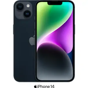 Apple iPhone 14 5G Dual SIM (128GB Midnight) at £415 on Value Unlimited (36 Month contract) with Unlimited mins & texts; Unlimited 5G data. £37.44 a month