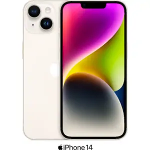 Apple iPhone 14 5G Dual SIM (256GB Starlight) at £205 on Value 2GB (36 Month contract) with Unlimited mins & texts; 2GB of 5G data. £40.75 a month