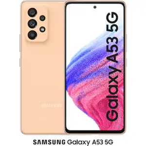 Samsung Galaxy A53 5G (128GB Awesome Peach) at £80 on Value 5GB (36 Month contract) with Unlimited mins & texts; 5GB of 5G data. £27.78 a month
